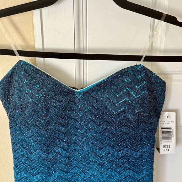 Beautiful Ombre Print Formal Prom Evening Gown  Mermaid Style Maxi Dress New - Picture 6 of 15